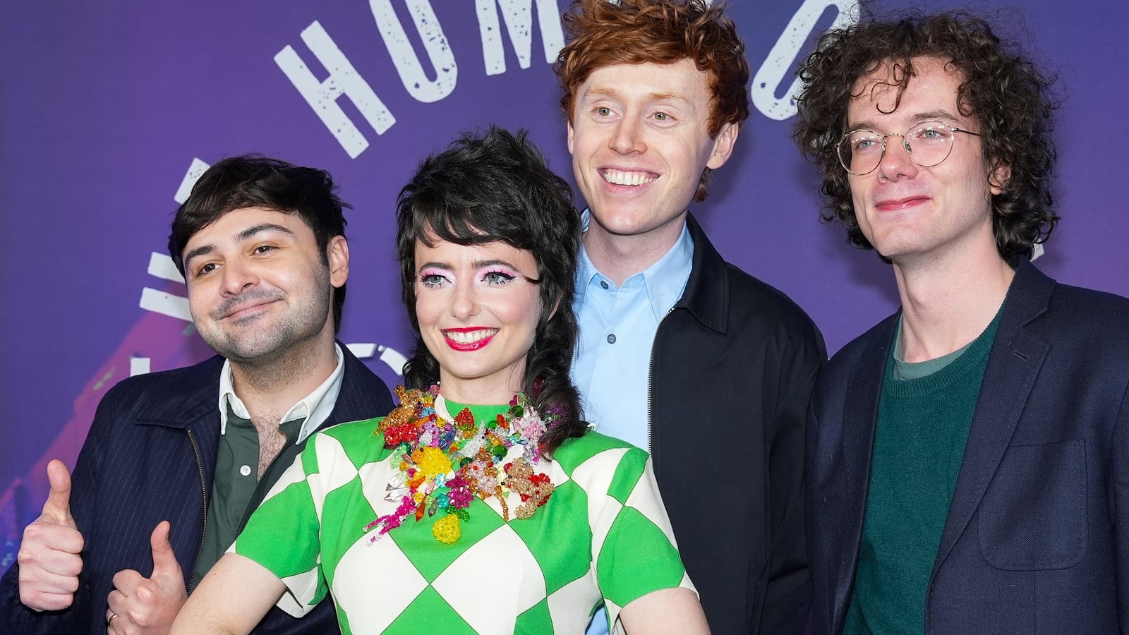 NEW YORK, NEW YORK - FEBRUARY 14: Martin Herlihy, Sarah Sherman, Ben Marshall and John Higgins attend SNL50: The Homecoming Concert At Radio City Music Hall Red Carpet Arrivals at Radio City Music Hall on February 14, 2025 in New York City. (Photo by Sean Zanni/Patrick McMullan via Getty Images)
