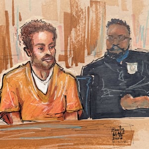Cole Tomas Allen, a suspect in the White House Correspondents' Association (WHCA) dinner shooting, sits in the courtroom during a hearing after being charged with attempting to assassinate U.S. President Donald Trump, in Washington D.C., U.S., April 30, 2026, in this courtroom sketch.