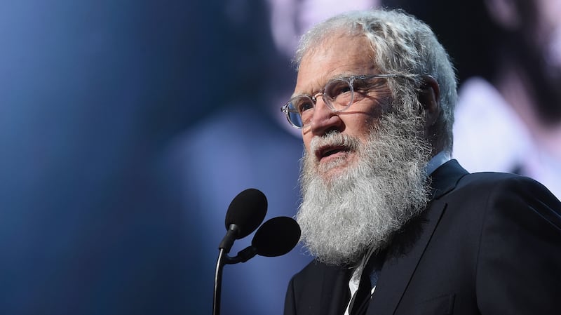 David Letterman onstage at the 32nd Annual Rock & Roll Hall Of Fame Induction Ceremony at Barclays Center on April 7, 2017 in New York City. The event will broadcast on HBO Saturday, April 29, 2017 at 8:00 pm ET/PT
