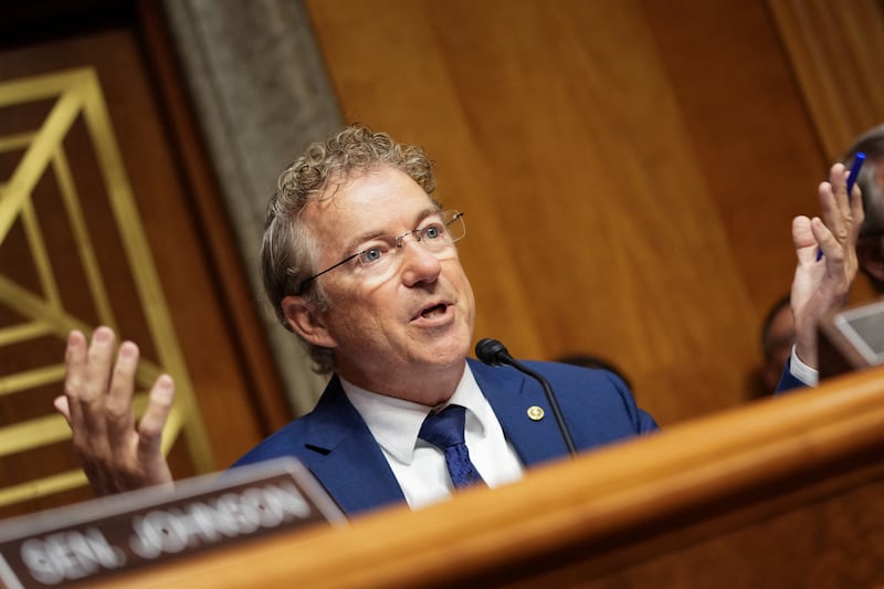 U.S. Senate Homeland Security and Governmental Affairs Committee Chairman Rand Paul speaks at the hearing with Anthony Fauci on Capitol Hill in Washington, D.C., on July 29, 2026.