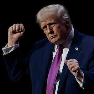U.S. President Donald Trump attends a Turning Point USA event at Dream City Church in Phoenix, Arizona, U.S., April 17, 2026. REUTERS/Evan Vucci