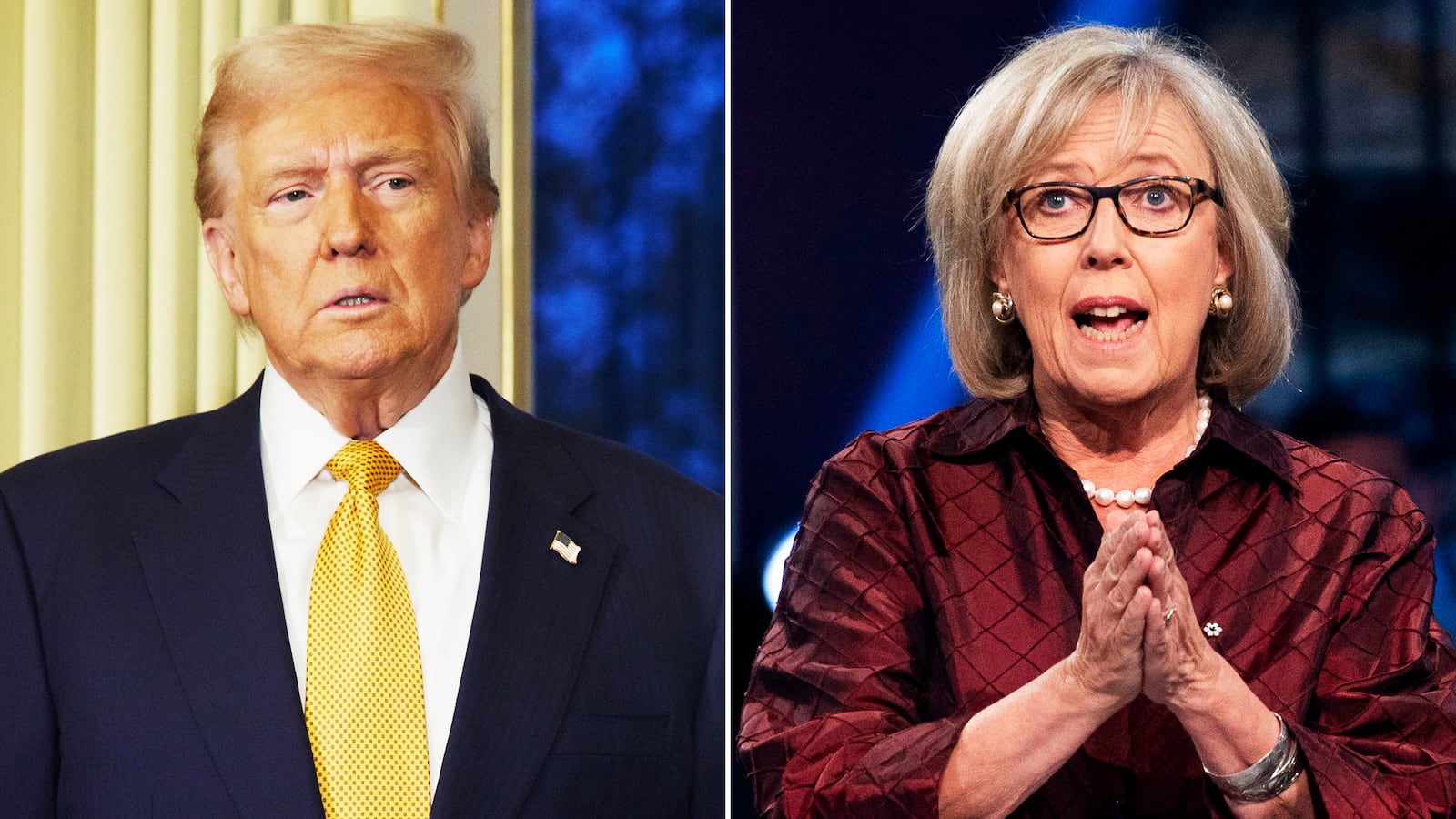 Donald Trump and Green Party leader Elizabeth May.