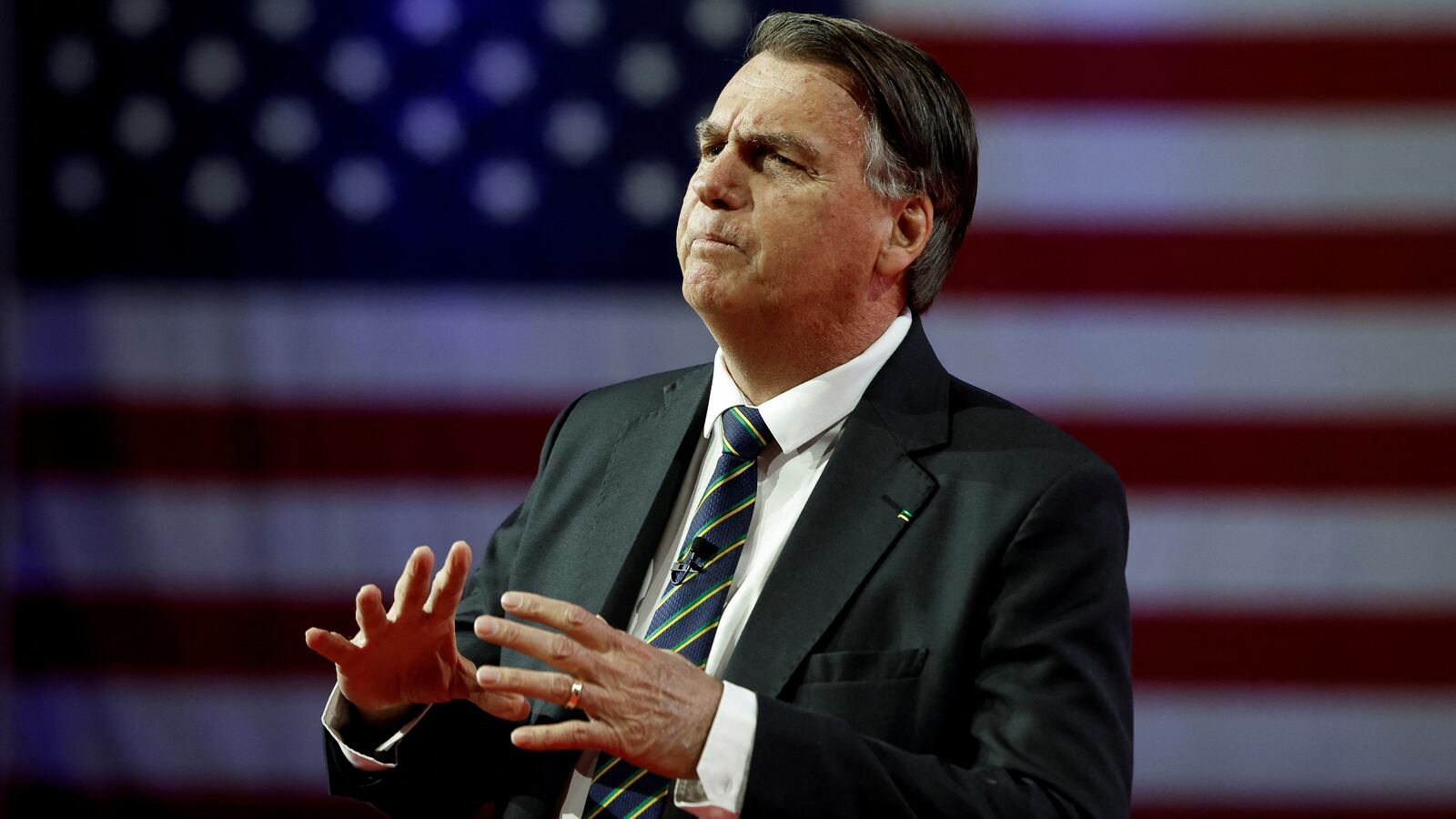 Jair Bolsonaro, former President of Brazil, arrives to speak at the Conservative Political Action Conference (CPAC).