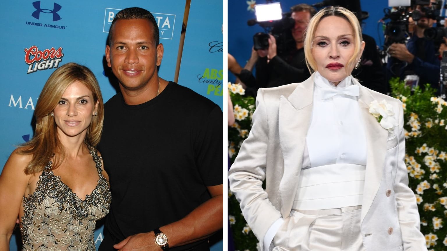 Alex Rodriguez and his ex-wife Cynthia Scutis with Madonna