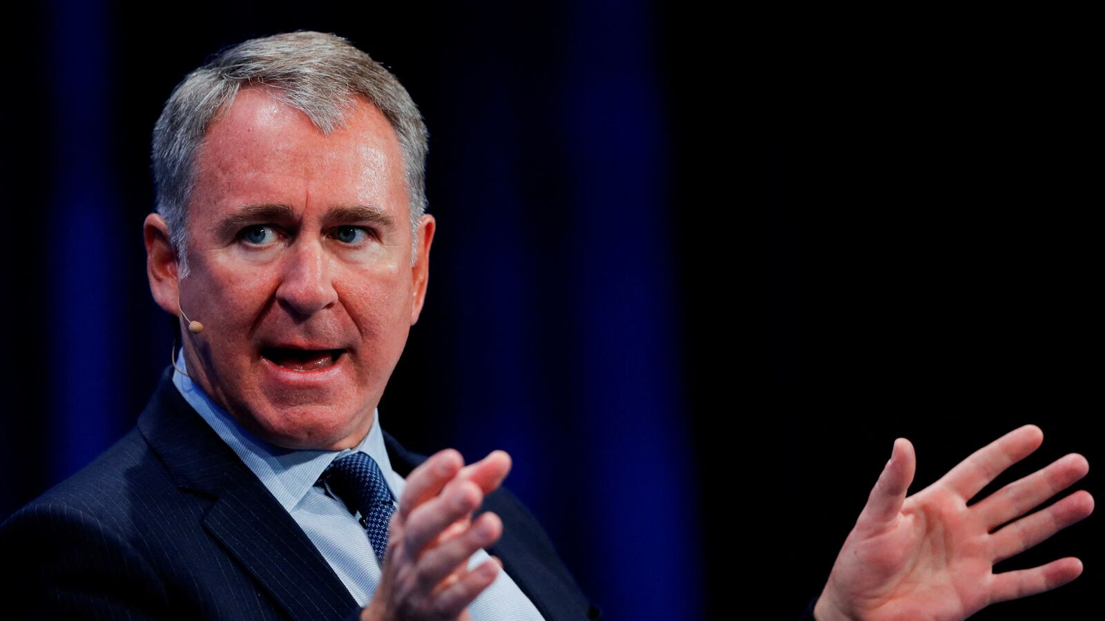 Billionaire Ken Griffin speaks at a conference in 2019.