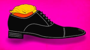 Donald Trump shoe illustration