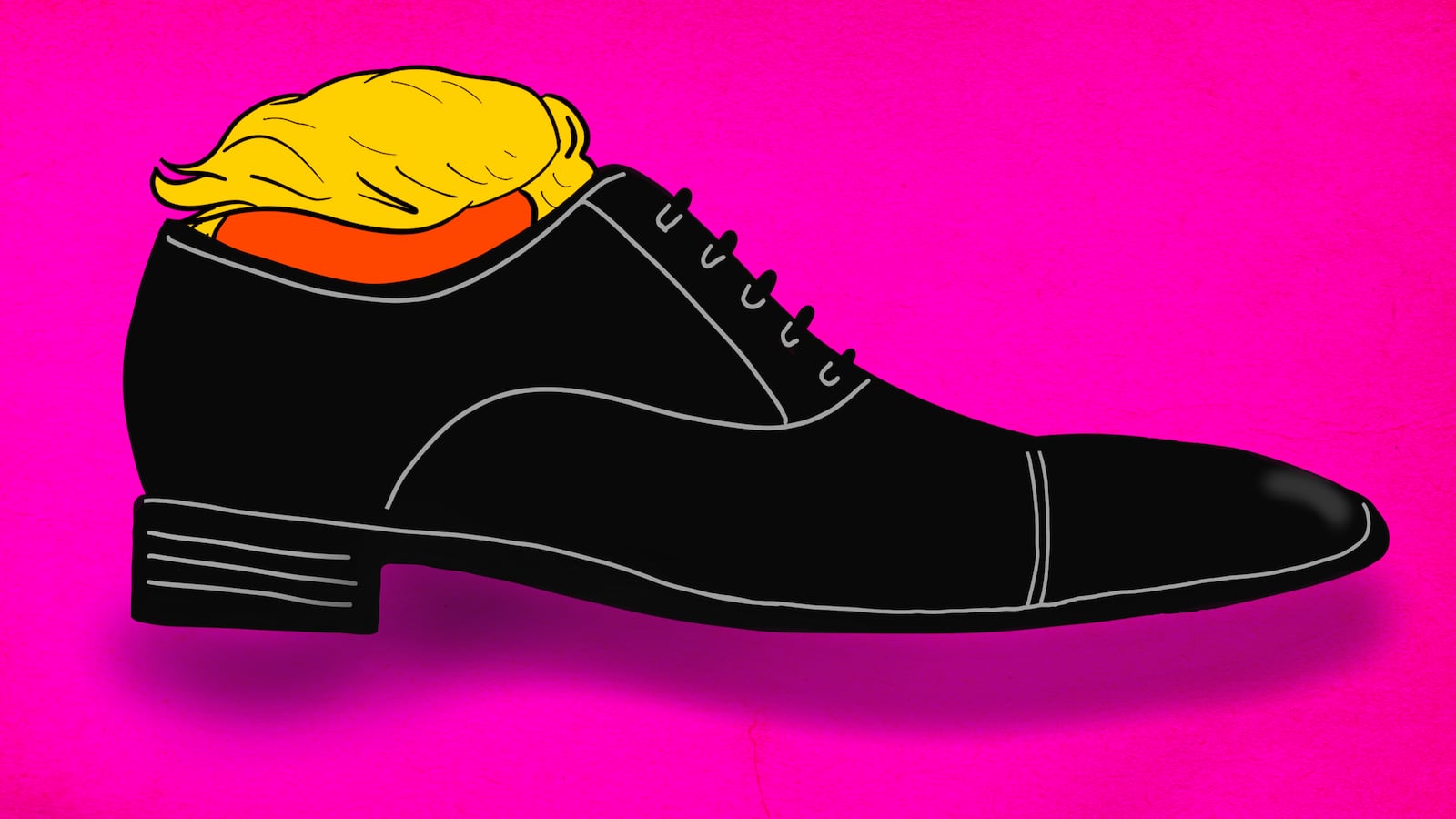 Donald Trump shoe illustration