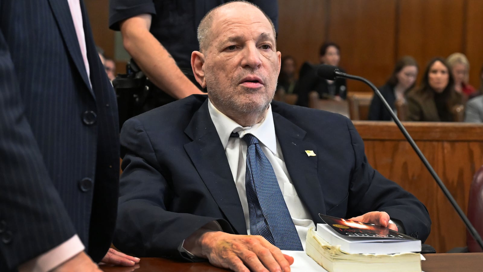 NEW YORK, NEW YORK - OCTOBER 23: Former film producer Harvey Weinstein appears in court on October 23, 2024 in New York City. Weinstein attended the pre-trial hearing ahead of his retrial on sex crimes charges stemming from his #MeToo case. Weinstein has reportedly recently been diagnosed with cancer. (Photo by Gregory P. Mango-Pool/Getty Images)