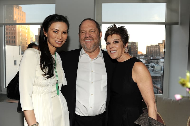 Wendi Deng Murdoch, Harvey Weinstein and Peggy Siegal attend KATHY FRESTON BOOK PARTY HOSTED BY ARIANNA HUFFINGTON AND WENDI MURDOCH at Private Residence on April 5, 2012 in New York City.