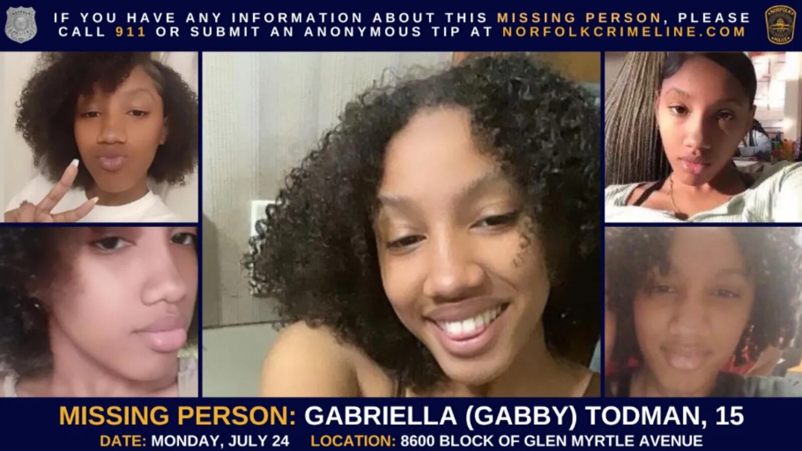 Grabriella Todman has been missing since July 24, 2023.