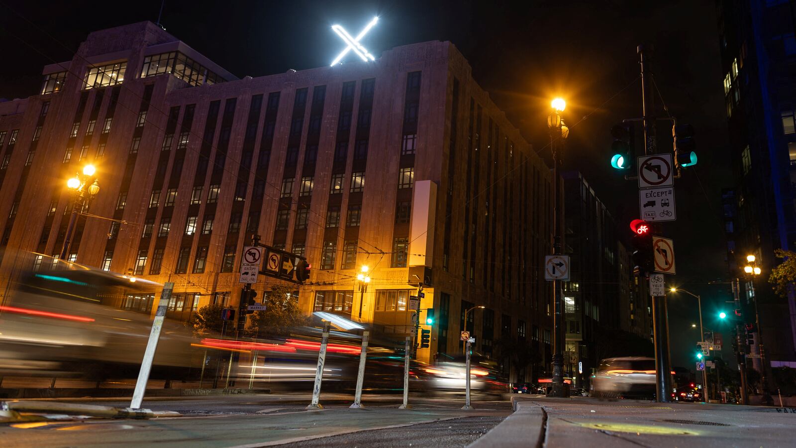 “X” logo is seen on the top of the headquarters of the messaging platform X, formerly known as Twitter, in downtown San Francisco, California, July 30, 2023.