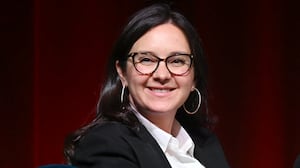 Bari Weiss speaks onstage during Book Club Event With Peggy Noonan on November 19, 2024 in New York City.
