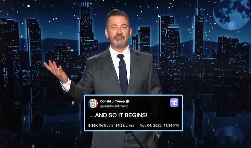 Jimmy Kimmel Live! Kimmel replies to Trump Truth Social post.