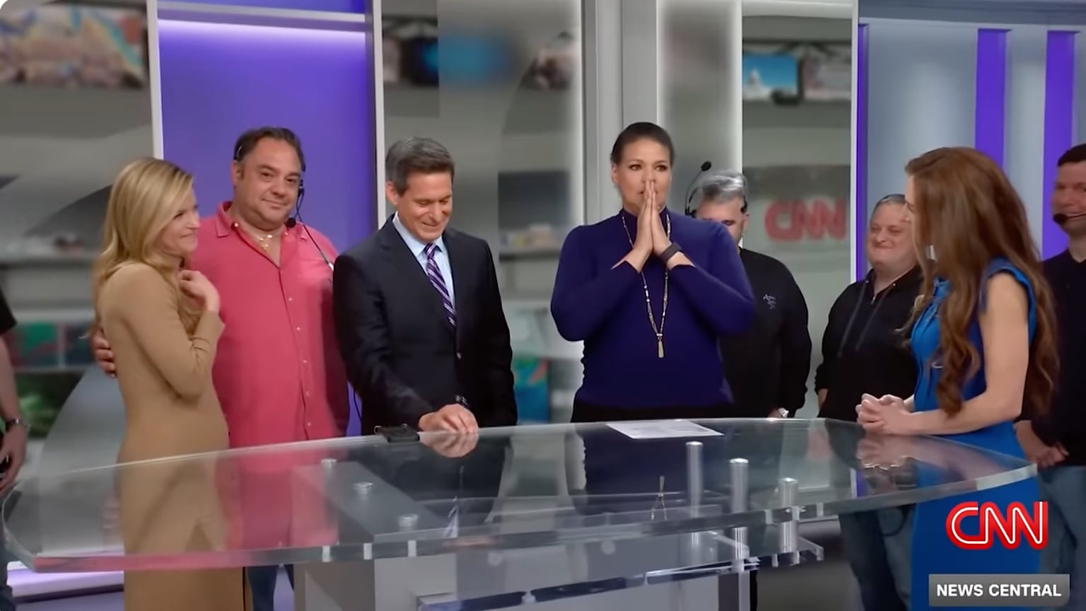 Sara Sidner pictured on set at CNN.