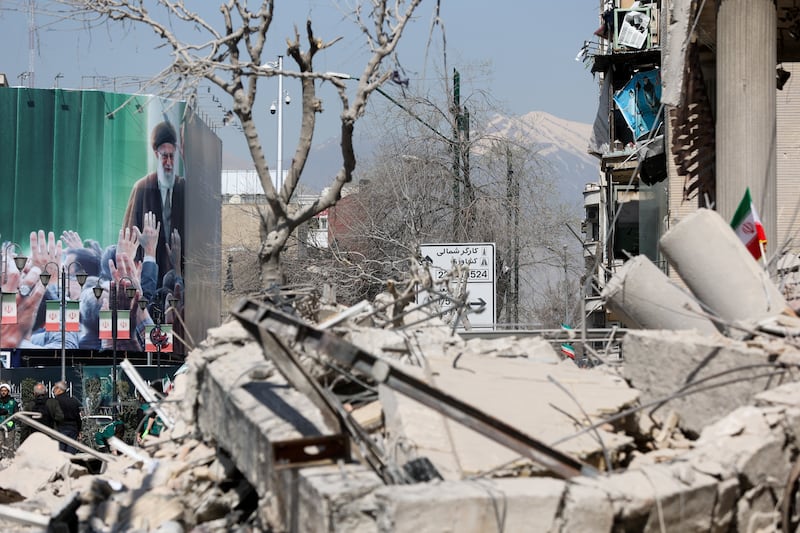 A view of the aftermath of a strike on a police station, amid the U.S.-Israeli conflict with Iran, in Tehran, Iran, March 4, 2026.