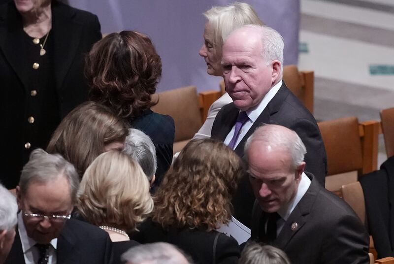 Former CIA Director John Brennan at Thursday’s service.