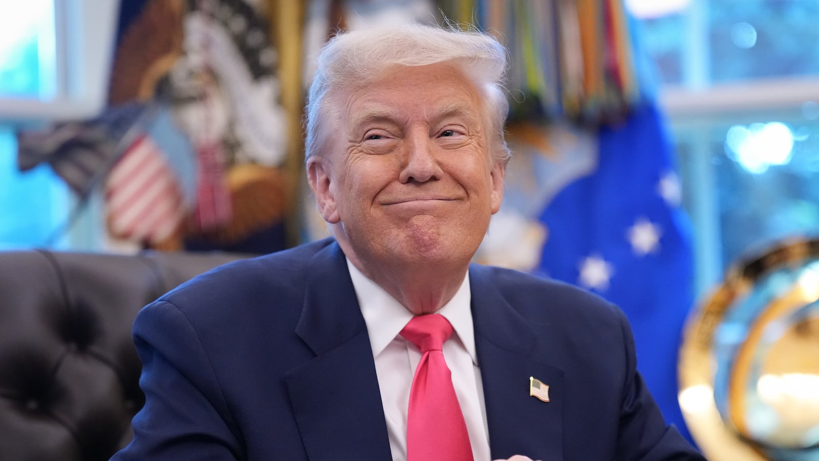 WASHINGTON, DC - AUGUST 14: U.S. President Donald Trump speaks in the Oval Office on August 14, 2025 in Washington, DC. Trump is expected to issue a proclamation on the 90th anniversary of Social Security and highlight his administration's efforts on the program. (Photo by Andrew Harnik/Getty Images)