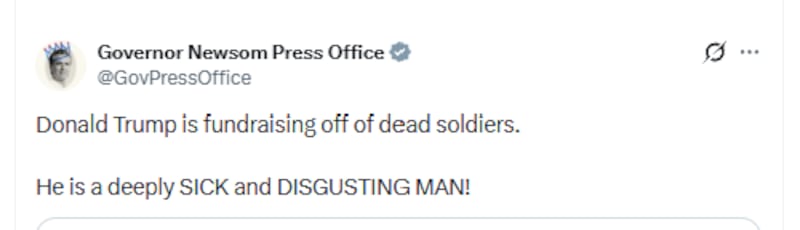 Newsom has long critiqued Trump's behaviour online.