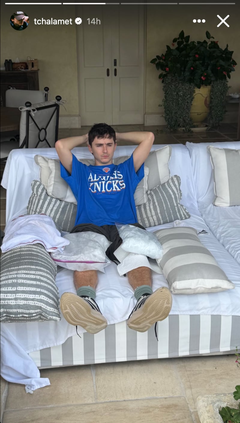 Chalamet's Instagram post