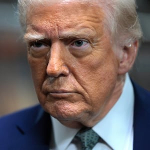 WASHINGTON, DC - MARCH 17: U.S. President Donald Trump speaks to the media during a guided tour of the John F. Kennedy Center for the Performing Arts before leading a board meeting on March 17, 2025 in Washington, DC.