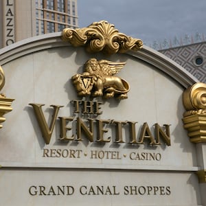 A photo of the entrance to The Venetian Resort in Las Vegas, Nevada.