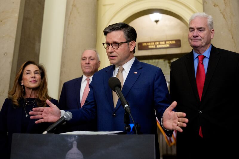 House Speaker Mike Johnson argued the shutdown was the result of Sen. Chuck Schumer being scared of being primaried during his press conference on October 2.