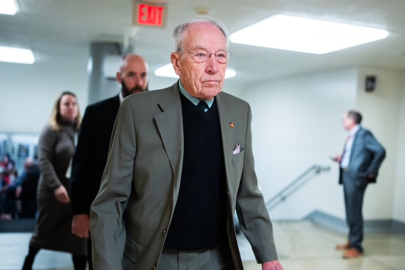 Sen. Chuck Grassley, R-Iowa, is seen in the Senate subway on Tuesday, December 9, 2025.