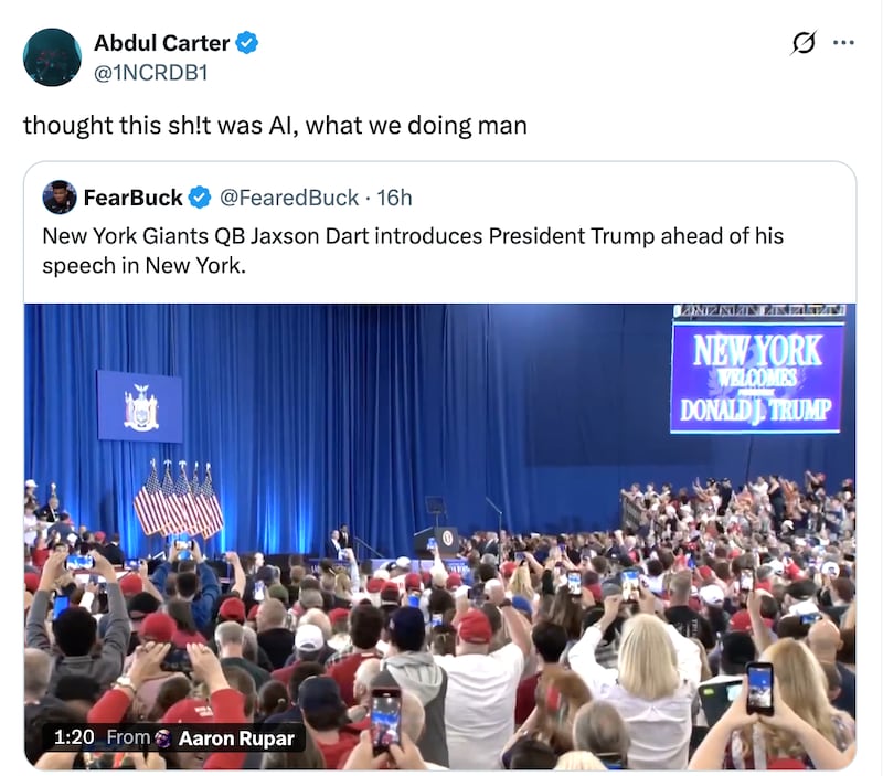 Abdul Carter calls out Jaxon Dart for appearing at Trump rally