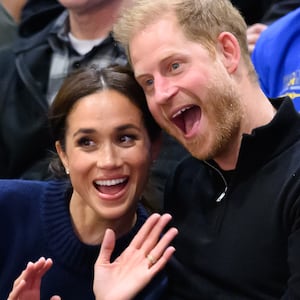 Meghan, Duchess of Sussex and Prince Harry, Duke of Sussex attend a wheelchair basketball match during day one of the 2025 Invictus Games on February 9, 2025 in Vancouver, British Columbia.