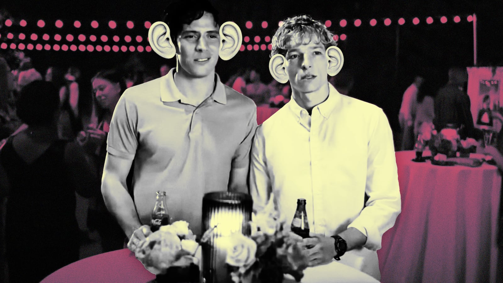 An illustration including Josh O’Connor and Mike Faist in the film Challengers