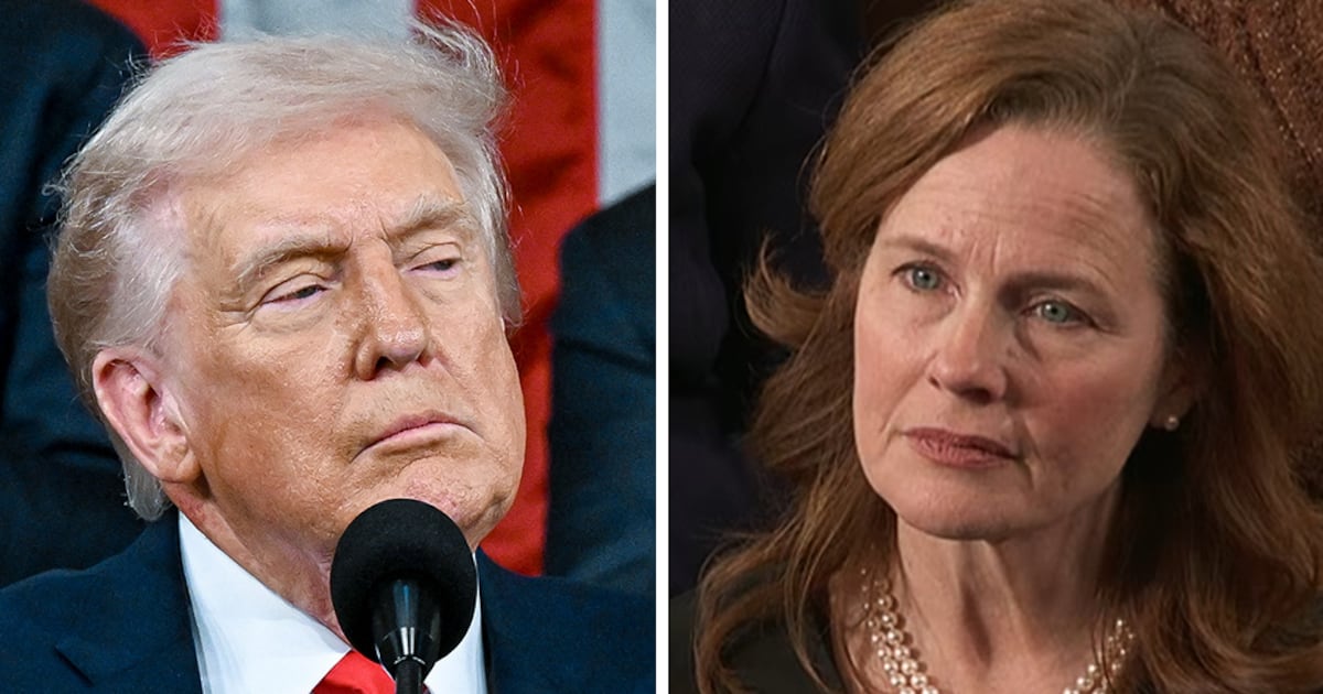 Amy Coney Barrett Stares Down Trump as He Slams SCOTUS