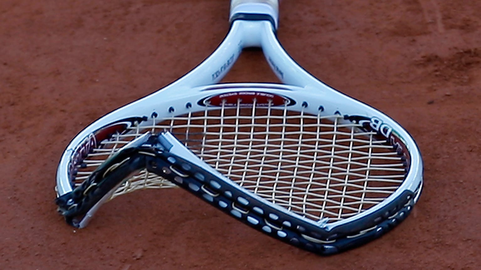 Broken tennis racket