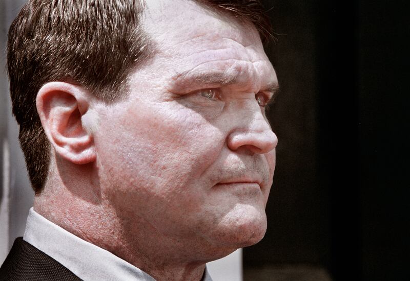 Dr. Steven Hatfill made a statement to the media today stating that he had "nothing to do with the anthrax letters." Here he listens off to the side as his attorney Victor Glasberg fielded questions from the media. (Photo by Michael Williamson/The Washington Post via Getty Images).