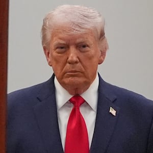 President Donald Trump, pictured arriving to address the nation on April 1, bragged about GOP unity despite the government shutdown chaos.