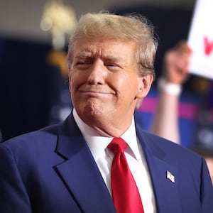 Former President Donald Trump speaks to guests at a rally on April 02, 2024 in Green Bay, Wisconsin. 