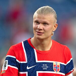Erling Haaland of Norway smiles following victory in the FIFA World Cup 2026 Group I match between Iraq and Norway at Boston Stadium on June 16, 2026 in Foxborough, United States.