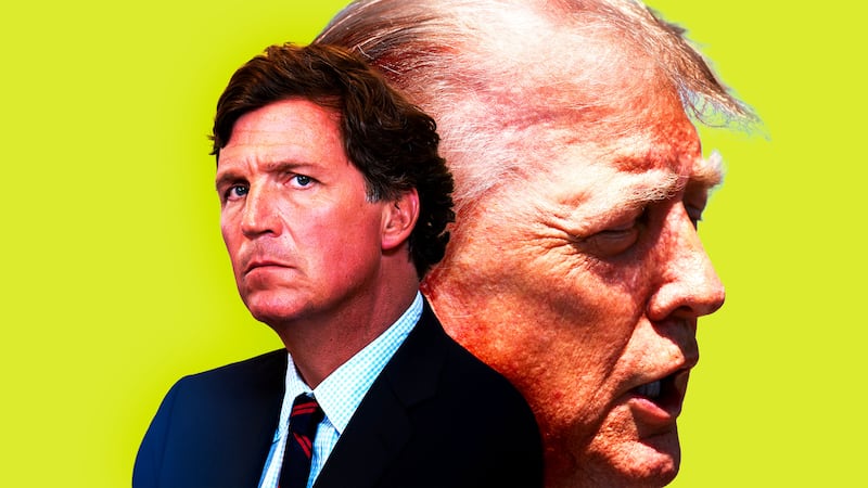 Illo illustration of Donald Trump and Tucker Carlson