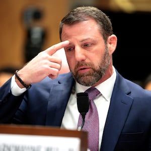 U.S. Senator Markwayne Mullin, President Donald Trump's nominee to be Homeland Security secretary, testifies before a Senate Homeland Security and Governmental Affairs Committee confirmation hearing