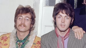 English singer, songwriter and guitarist John Lennon (1940-1980), English singer, songwriter and bassist Paul McCartney, English musician, singer and drummer Ringo Starr and English musician, singer, songwriter and guitarist George Harrison