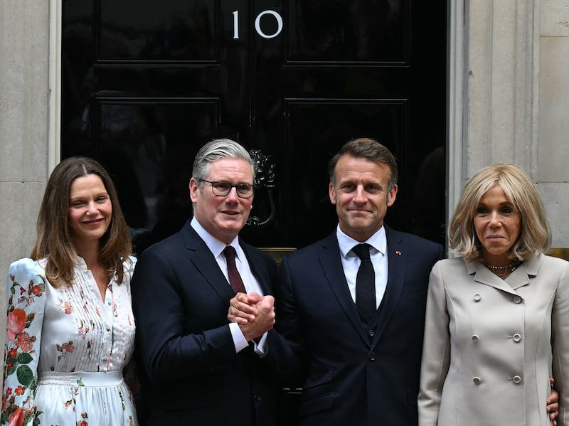 Emmanuel Macron, Brigitte Macron, Keir Starmer, Victoria Starmer
