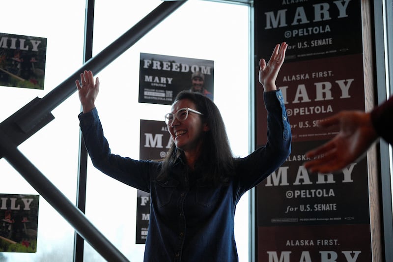 Mary Peltola launches her campaign as a Democratic candidate for Senate in Anchorage, Alaska, U.S., January 17, 2026.