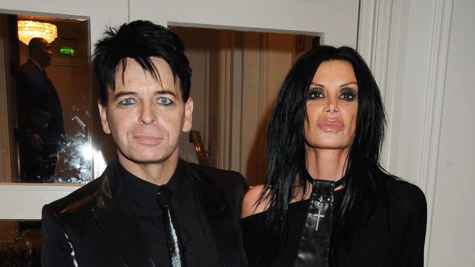 Gary Numan and wife Gemma arrive at The Q Awards 2009, at the Grosvenor House on October 26, 2009 in London, England.