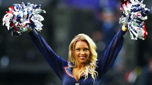 New England Patriots cheerleader Camille Kostek performs during Super Bowl XLIX against the Seattle Seahawks at University of Phoenix Stadium on February 1, 2015 in Glendale, Arizona.