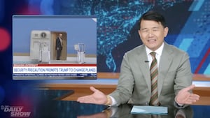 Daily Show host Ronny Chieng mocked Trump’s Air Force One switch.