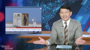 Daily Show host Ronny Chieng mocked Trump’s Air Force One switch.