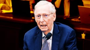 A photo illustration of Sen. Mitch McConnell.