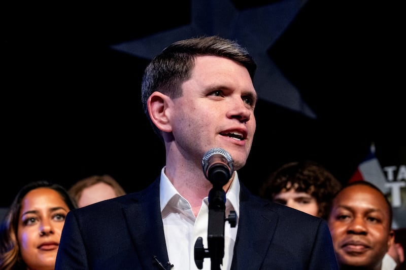 Democratic U.S. Senate candidate for Texas, James Talarico, speaks during his primary election night party in Austin, Texas, U.S., March 4, 2026.    REUTERS/Joel Angel Juarez     TPX IMAGES OF THE DAY