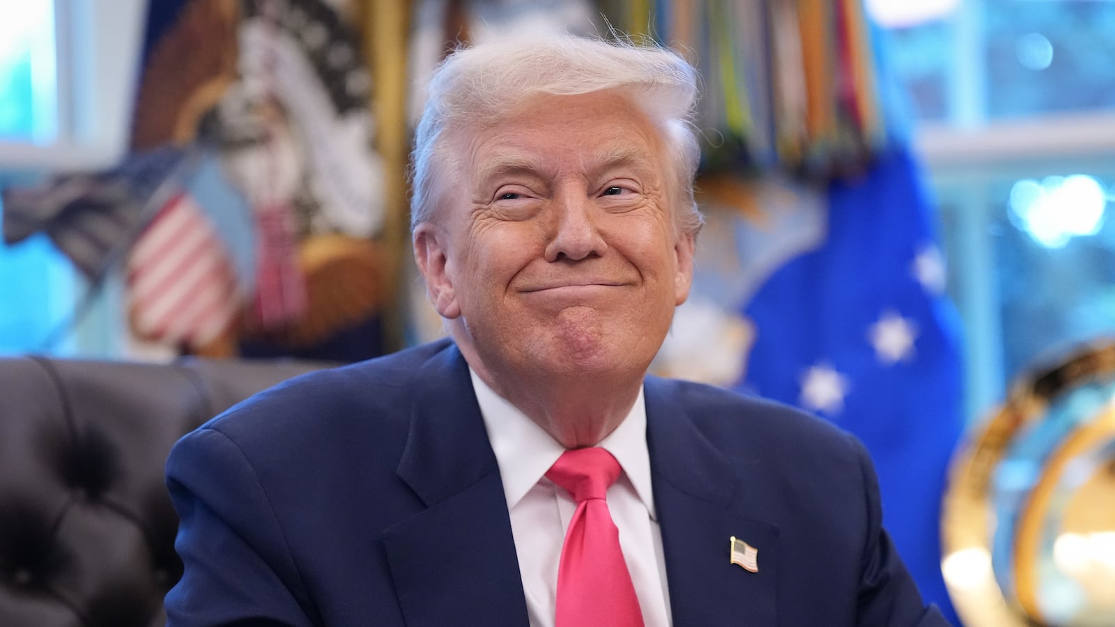 WASHINGTON, DC - AUGUST 14: U.S. President Donald Trump speaks in the Oval Office on August 14, 2025 in Washington, DC. Trump is expected to issue a proclamation on the 90th anniversary of Social Security and highlight his administration's efforts on the program. (Photo by Andrew Harnik/Getty Images)