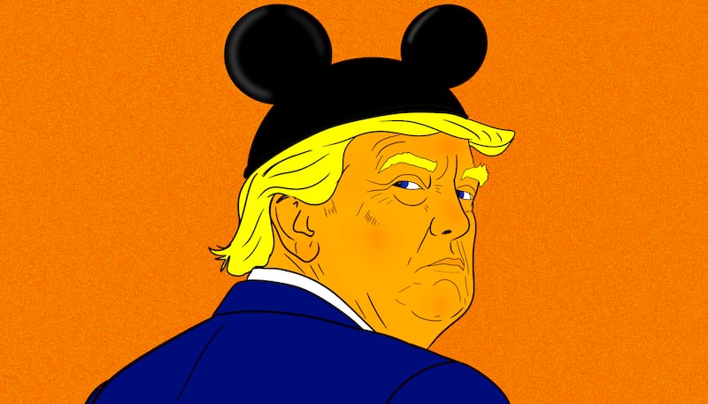 Donald Trump, Mickey ears illustration, illo