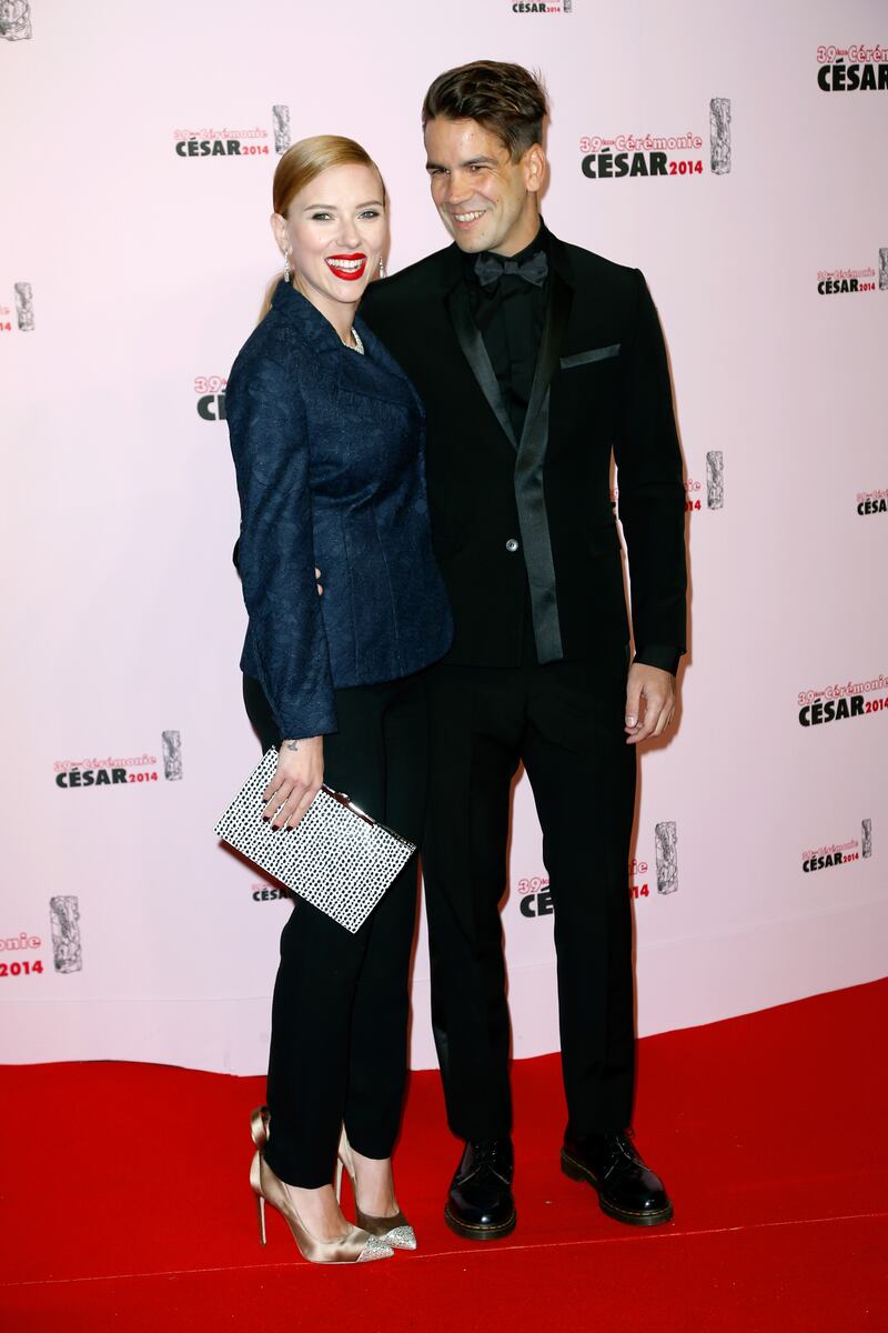 Scarlett Johansson and Romain Dauriac in 2014.